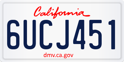 CA license plate 6UCJ451
