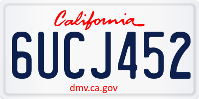 CA license plate 6UCJ452