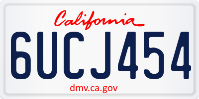 CA license plate 6UCJ454