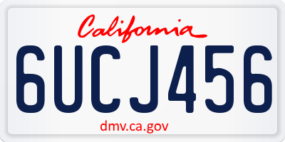 CA license plate 6UCJ456