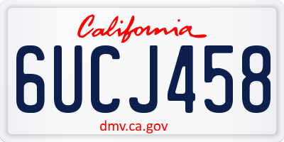 CA license plate 6UCJ458
