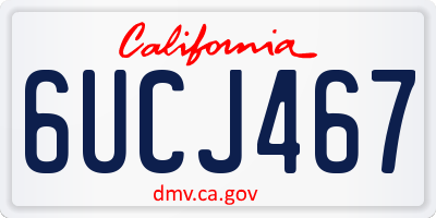 CA license plate 6UCJ467