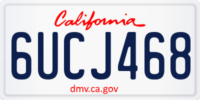 CA license plate 6UCJ468