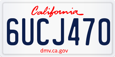 CA license plate 6UCJ470