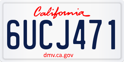 CA license plate 6UCJ471