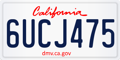 CA license plate 6UCJ475