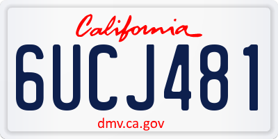 CA license plate 6UCJ481