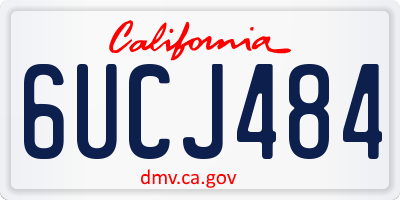 CA license plate 6UCJ484
