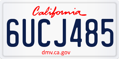CA license plate 6UCJ485
