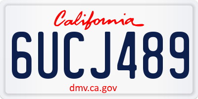 CA license plate 6UCJ489