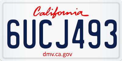 CA license plate 6UCJ493