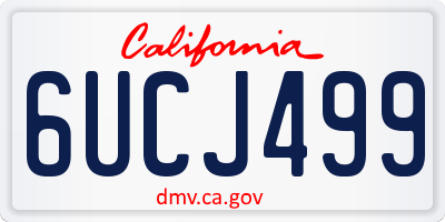 CA license plate 6UCJ499