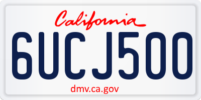 CA license plate 6UCJ500