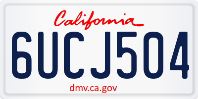 CA license plate 6UCJ504