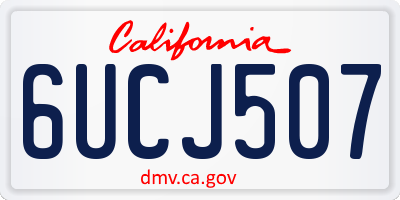 CA license plate 6UCJ507