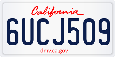 CA license plate 6UCJ509