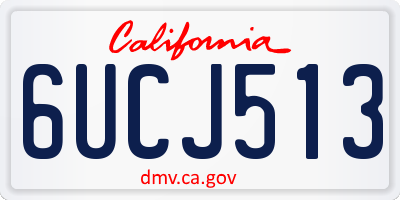 CA license plate 6UCJ513