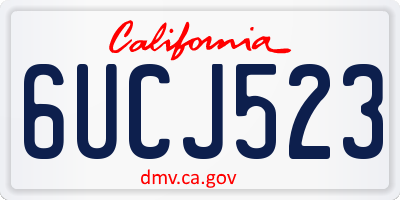 CA license plate 6UCJ523