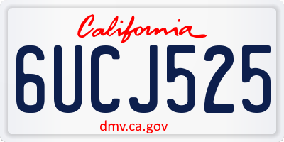 CA license plate 6UCJ525