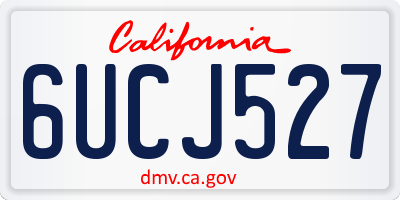 CA license plate 6UCJ527