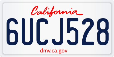 CA license plate 6UCJ528