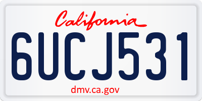 CA license plate 6UCJ531