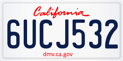 CA license plate 6UCJ532