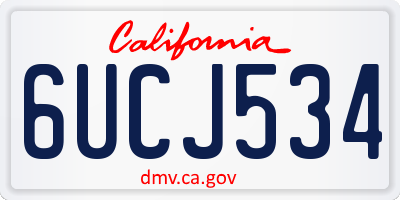 CA license plate 6UCJ534