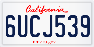 CA license plate 6UCJ539
