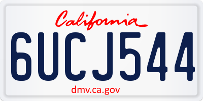CA license plate 6UCJ544