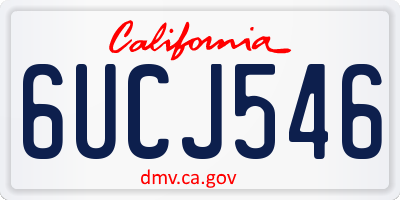 CA license plate 6UCJ546