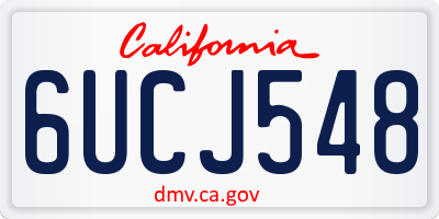 CA license plate 6UCJ548