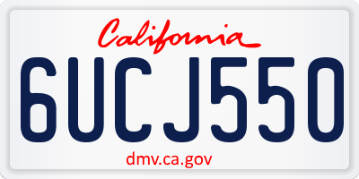 CA license plate 6UCJ550