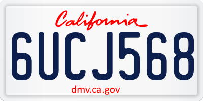 CA license plate 6UCJ568