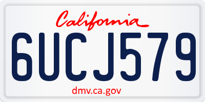 CA license plate 6UCJ579