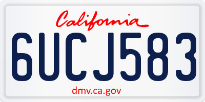 CA license plate 6UCJ583