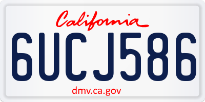 CA license plate 6UCJ586