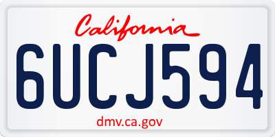 CA license plate 6UCJ594