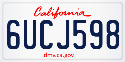 CA license plate 6UCJ598