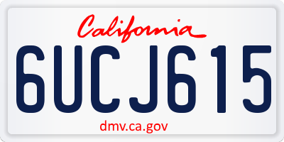 CA license plate 6UCJ615