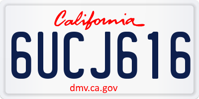 CA license plate 6UCJ616