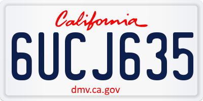 CA license plate 6UCJ635