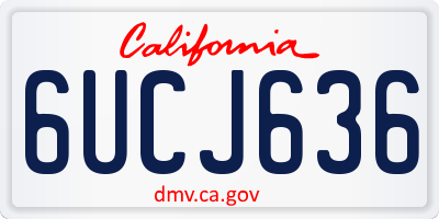 CA license plate 6UCJ636