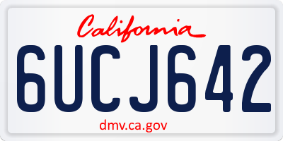 CA license plate 6UCJ642