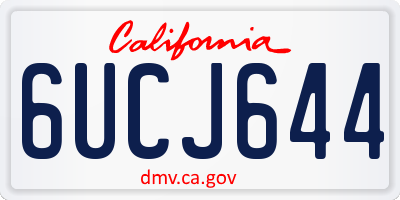 CA license plate 6UCJ644