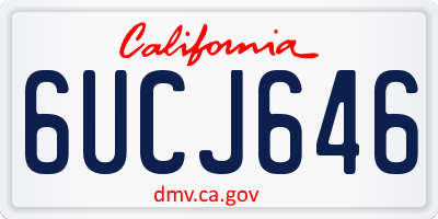CA license plate 6UCJ646