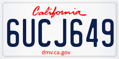 CA license plate 6UCJ649