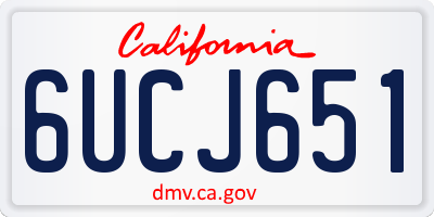 CA license plate 6UCJ651
