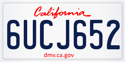 CA license plate 6UCJ652
