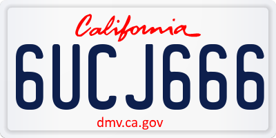 CA license plate 6UCJ666